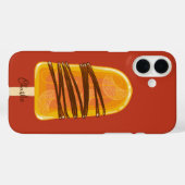 オレンジ色の棒アイスのカスタムネーム入りスマホケース Case-Mate iPhoneケース (裏面 (横))