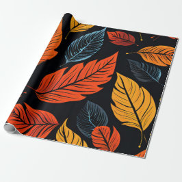 オレンジ色の森：暖かいトーンの紅葉 ラッピングペーパー