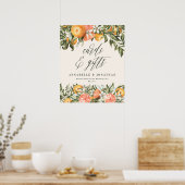 オレンジ色の植物性のモダン素朴なカードの贈り物 ポスター (キッチン)