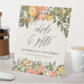 オレンジ色の植物性のモダン素朴なカードの贈り物 台座サイン (インサイチュ)