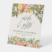 オレンジ色の植物性のモダン素朴なカードの贈り物 台座サイン (正面)