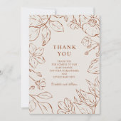 オレンジ色の植物性の赤ちゃんシャワーを燃やしてくれてありがとう サンキューカード (正面)