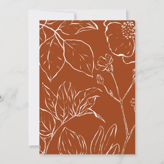 オレンジ色の植物性の赤ちゃんシャワーを燃やしてくれてありがとう サンキューカード (裏面)