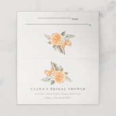 オレンジ色の植物水彩画 ブライダルシャワー ミニマル プレイスカード (外部開封)