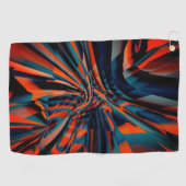 オレンジ色の正方形のスケッチ（ツイスト基体上に整列） ゴルフタオル (横)