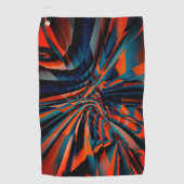 オレンジ色の正方形のスケッチ(ツイスト基体上に整列) ゴルフタオル (正面)