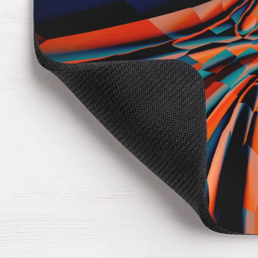 オレンジ色の正方形のスケッチ（ツイスト基体上に整列） マウスパッド (コーナー)