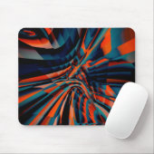 オレンジ色の正方形のスケッチ（ツイスト基体上に整列） マウスパッド (マウス)