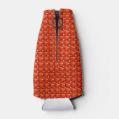 オレンジ色の正方形のパターン ボトルクーラー (裏面)