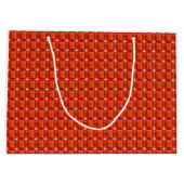 オレンジ色の正方形のパターン ラージペーパーバッグ (裏面)