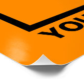 オレンジ色の正方形の光沢にビジネス名とロゴ ポスター (コーナー)