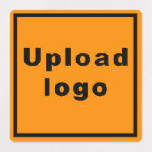 オレンジ色の正方形の接着剤のビジネスロゴ ラベル (デザイン1)