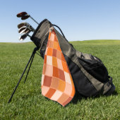 オレンジ色の正方形の濃淡 ゴルフタオル (グリーン)