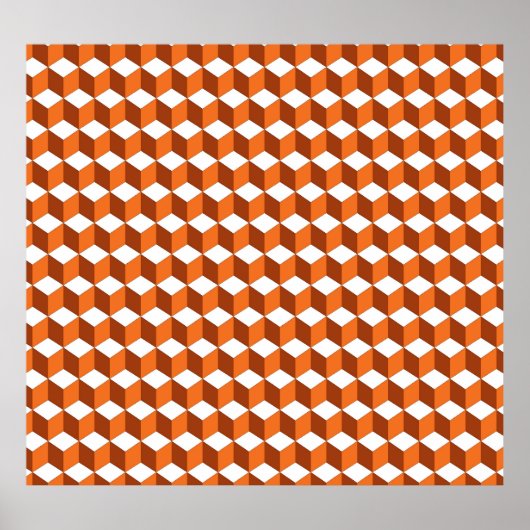 オレンジ色の正方形：抽象芸術ヴィンテージの背景 ポスター (正面)