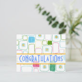 オレンジ色の正方形、CoNgRaTuLaTiOns ポストカード (スタンド正面)