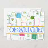 オレンジ色の正方形、CoNgRaTuLaTiOns ポストカード (正面/裏面)