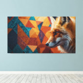 オレンジ色の毛を打ち付けたキツネ キャンバスプリント (インサイチュ (ウッドフロア))