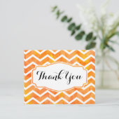 オレンジ色の水の色Chevronありがとうはがき ポストカード (スタンド正面)