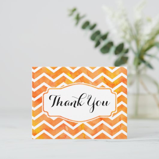 オレンジ色の水の色Chevronありがとうはがき ポストカード (スタンド正面)
