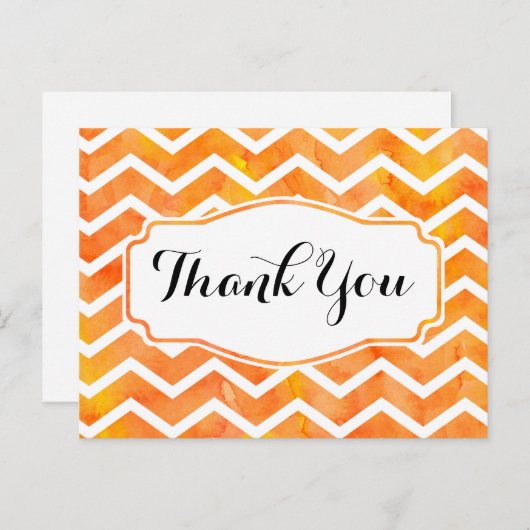 オレンジ色の水の色Chevronありがとうはがき ポストカード (正面/裏面)