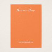 オレンジ色の水彩の花の背景イヤリングカード (正面)