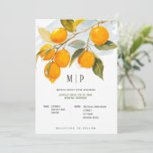 オレンジ色の水彩を基調とした 明るい色彩 招待状 (スタンド正面)