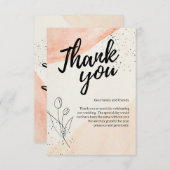 オレンジ色の水彩サンキューカード サンキューカード (正面/裏面)