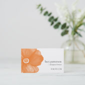 オレンジ色の水彩フラワー名刺 名刺 (スタンド正面)