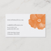 オレンジ色の水彩フラワー名刺 名刺 (裏面)