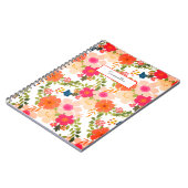 オレンジ色の水彩フローラスパイラルフォトノートブック ノートブック (左側)