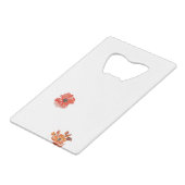 オレンジ色の水彩フローラ クレジットカード栓抜き (裏面アングル)