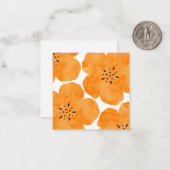 オレンジ色の水彩ポピー2 ノートカード (正面/裏面インサイチュ)
