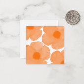 オレンジ色の水彩ポピー3 ノートカード (正面/裏面インサイチュ)