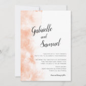 オレンジ色の水彩モダンカリグラフィー結婚式 (正面)