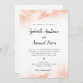 オレンジ色の水彩手書きカリグラフィー結婚式 (正面/裏面)