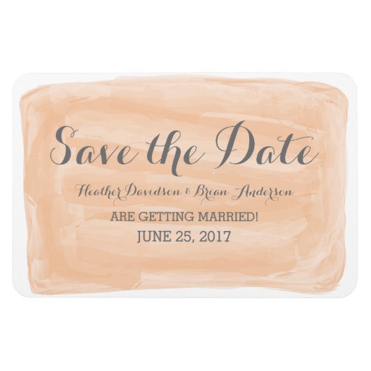 オレンジ色の水彩日付磁石を保存 マグネット (横)