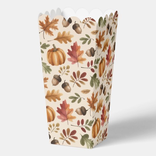 オレンジ色の水彩画パンプキンリーフポップコーン フェイバーボックス (裏面)