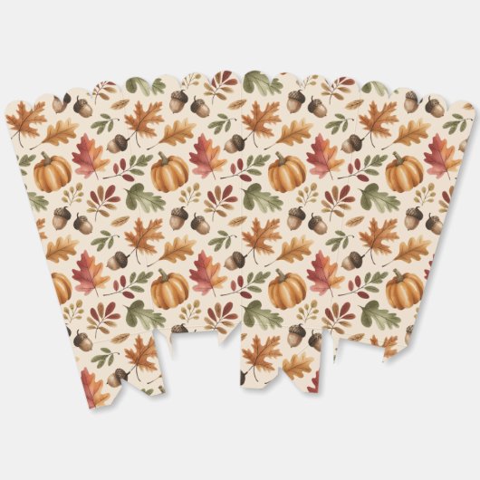 オレンジ色の水彩画パンプキンリーフポップコーン フェイバーボックス (見開き)