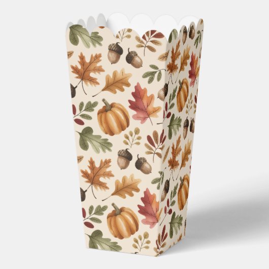 オレンジ色の水彩画パンプキンリーフポップコーン フェイバーボックス (正面)