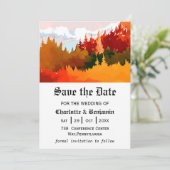 オレンジ色の水彩秋の風景の日付を保存 セーブザデート (スタンド正面)