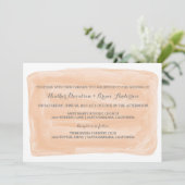 オレンジ色の水彩結婚式の招待 招待状 (スタンド正面)