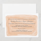 オレンジ色の水彩結婚式の招待 招待状 (正面/裏面)