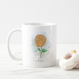 オレンジ色の水彩花の希望のコーヒーマグ コーヒーマグカップ