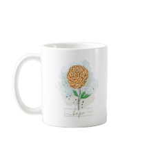 オレンジ色の水彩花の希望のコーヒーマグ