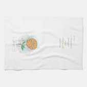 オレンジ色の水彩花の希望 キッチンタオル (横)