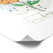 オレンジ色の水彩花期待ポスター ポスター (角)