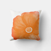 オレンジ色の水彩花枕 クッション (裏面)