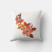 オレンジ色の水彩花I クッション (裏面)