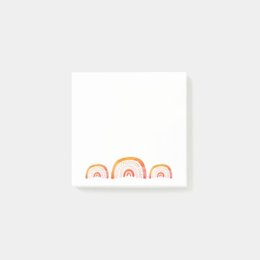 オレンジ色の水彩虹 ポストイット (正面)