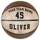 オレンジ色の水彩選手チーム名番号 バスケットボール (正面)